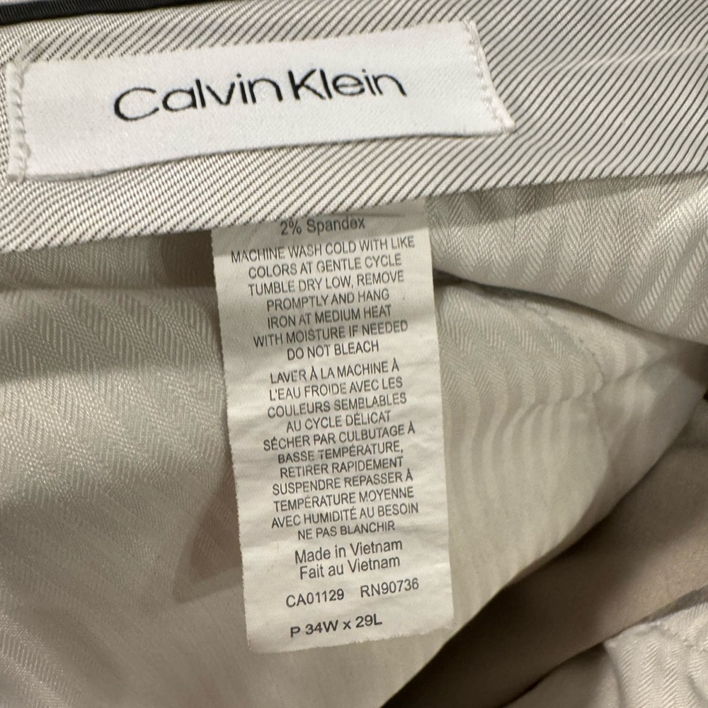 Calvin Klein Men’s Slim Fit Dress Pants - Beige/Khaki